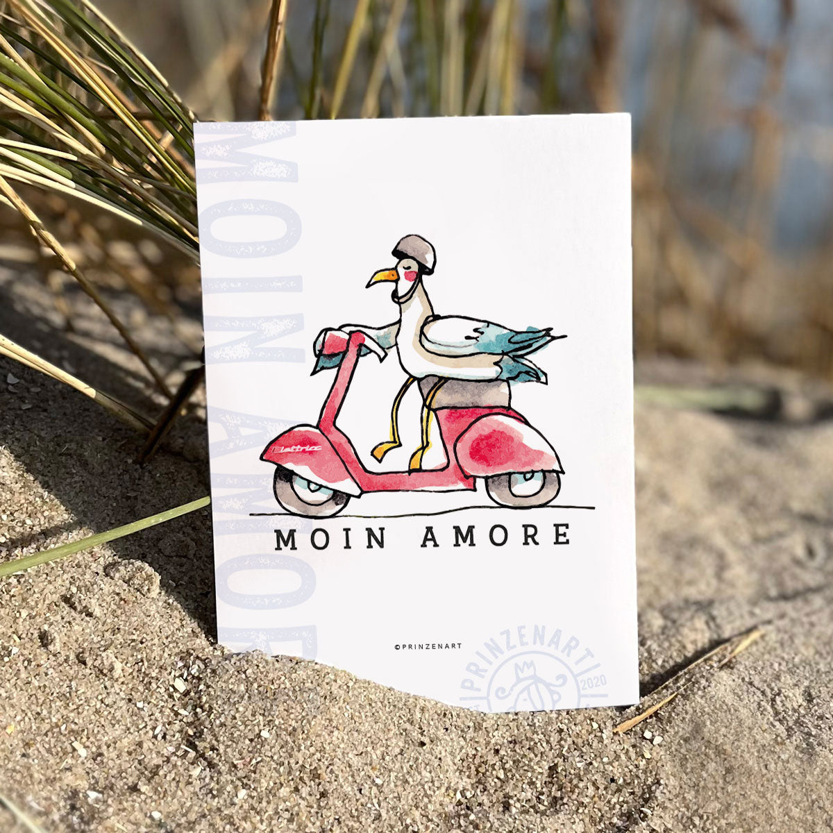 Neu an Bord: Prinzenart Postkarte „Moin Amore“, in Hajos Welt.