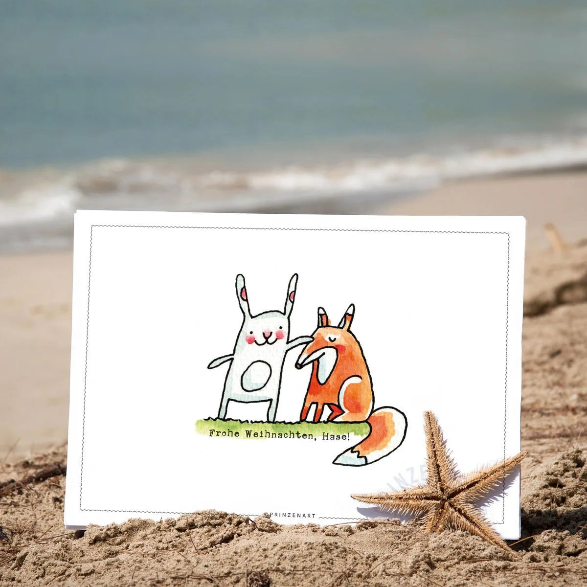 Wo sich Hase und Fuchs frohe Weihnachten wünschen: Weihnachtskarte Hase &amp; Fuchs / Serie Weihnachten