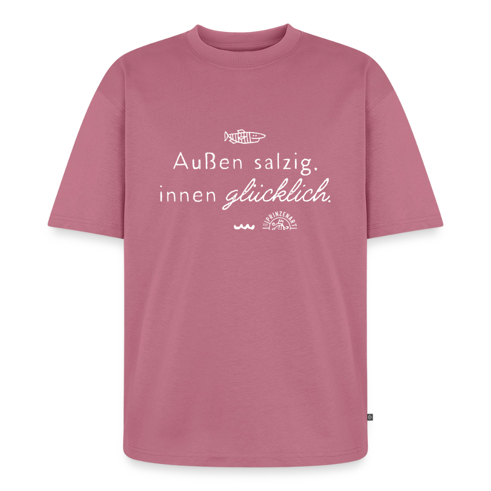 Außen salzig, innen glücklich – Maritimes Unisex Premium Oversized Bio T-Shirt - Mauve