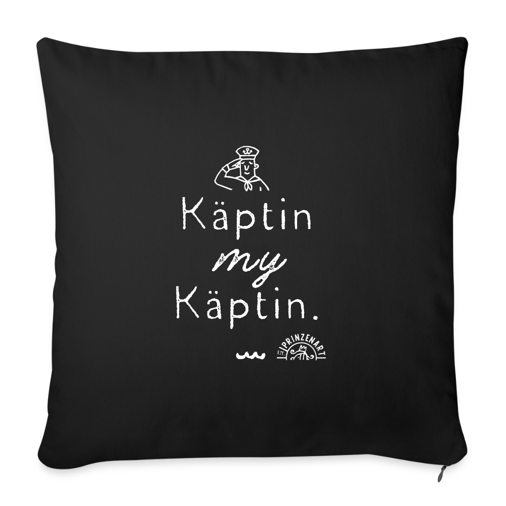 Käptin My Käptin. Maritimer Sofakissenbezug - Schwarz