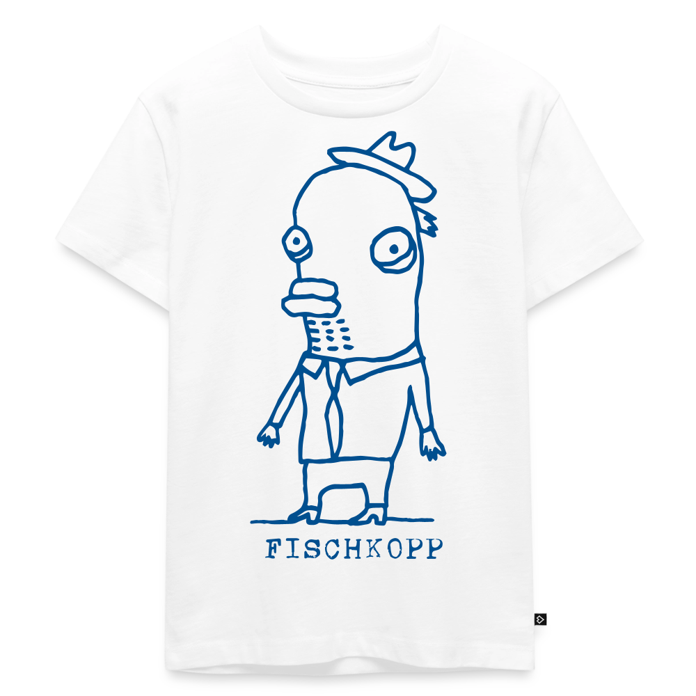 PREMIUM KINDER T-SHIRT – FISCHKOPP - Weiß