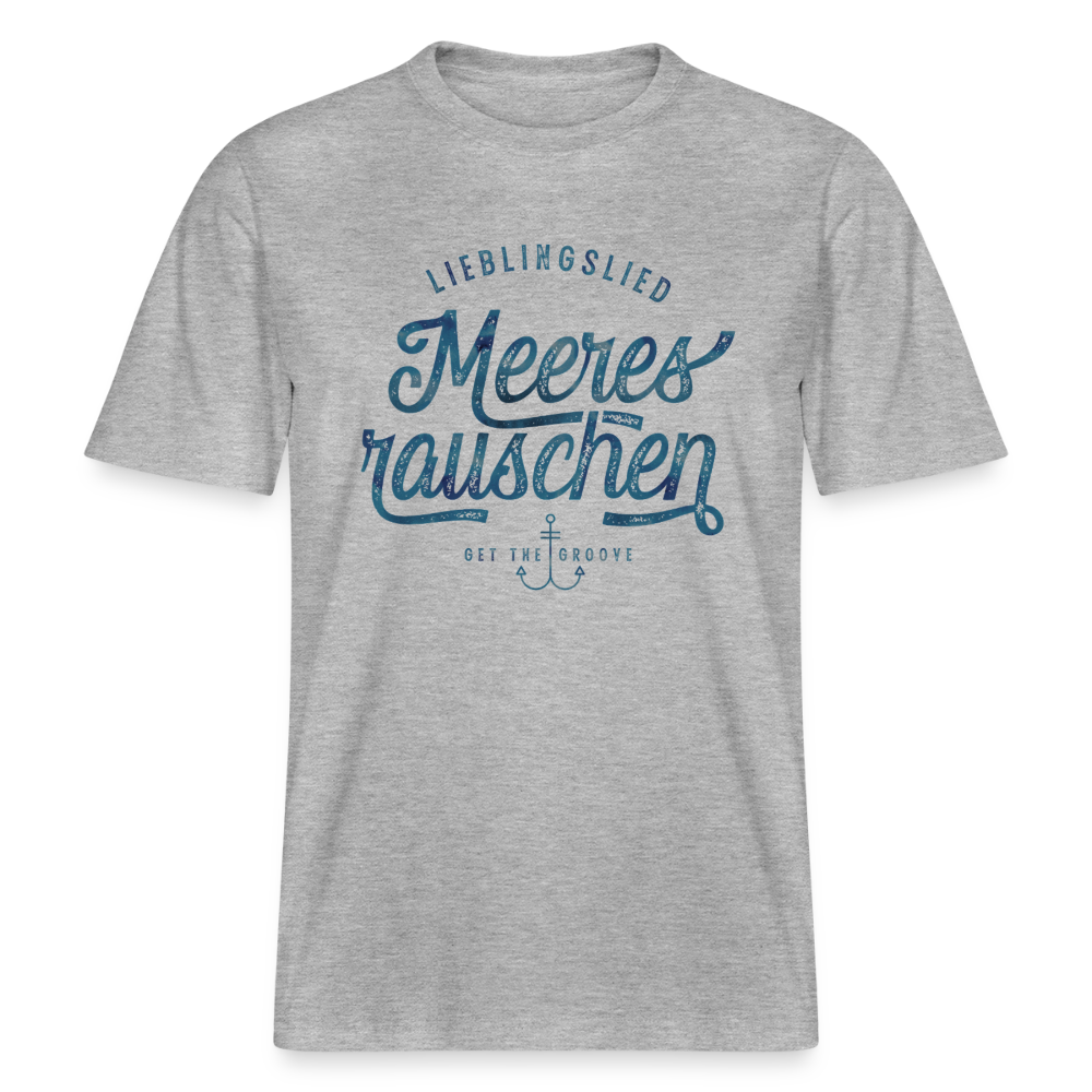 RELAXED FIT Unisex Organic T-Shirt – Lieblingslied Meeresrauschen - Grau meliert