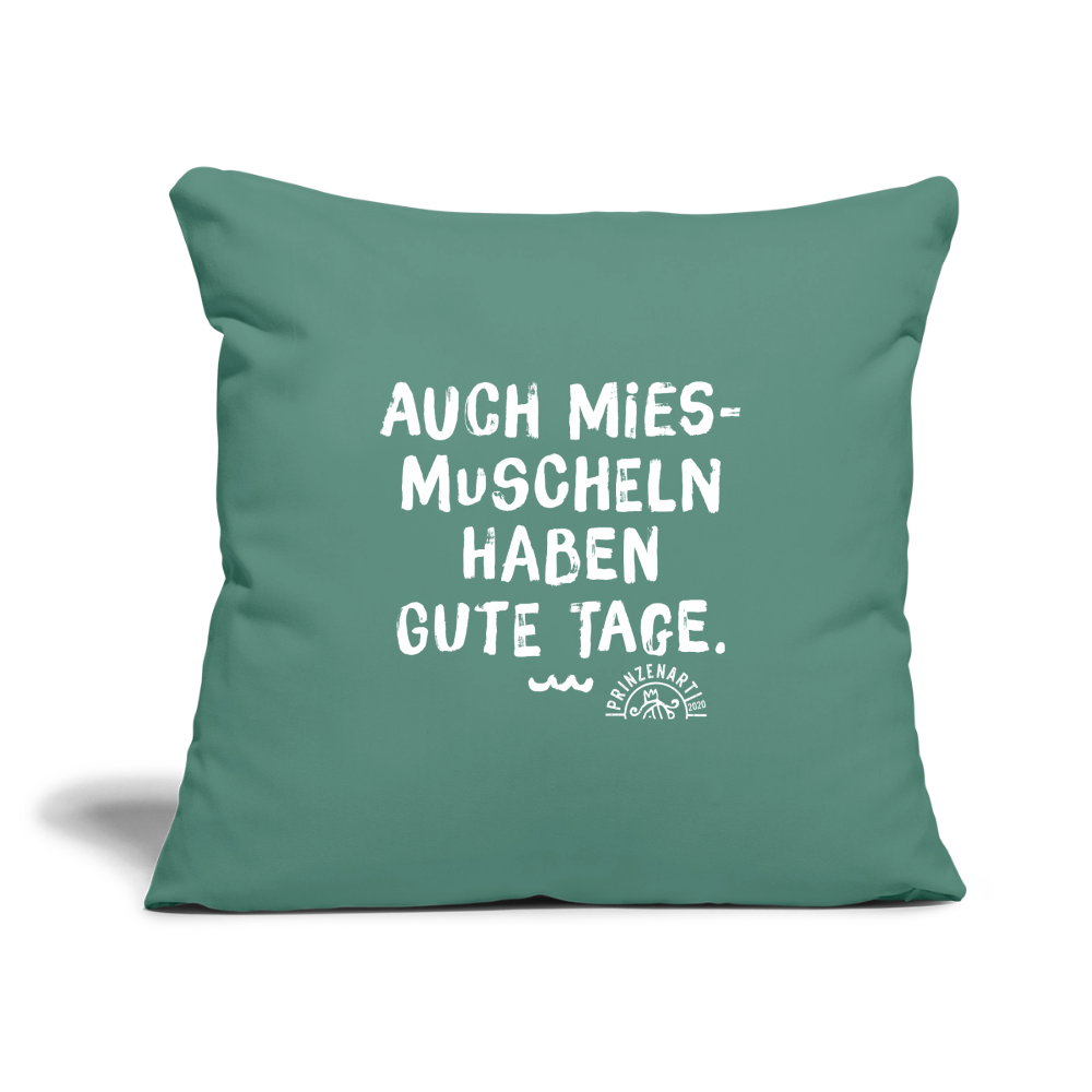 Auch Miesmuscheln haben gute Tage – Maritimer Sofakissenbezug - Tanngrün