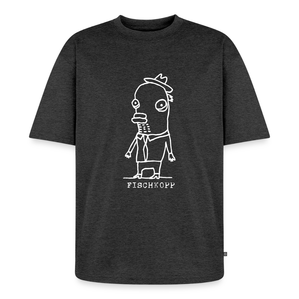 Fischkopp – Maritimes Unisex Premium Oversized Bio T-Shirt - Anthrazit meliert