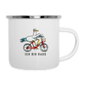Ich bin raus – Maritime Emaille-Tasse mit Möwenmotiv - Weiß