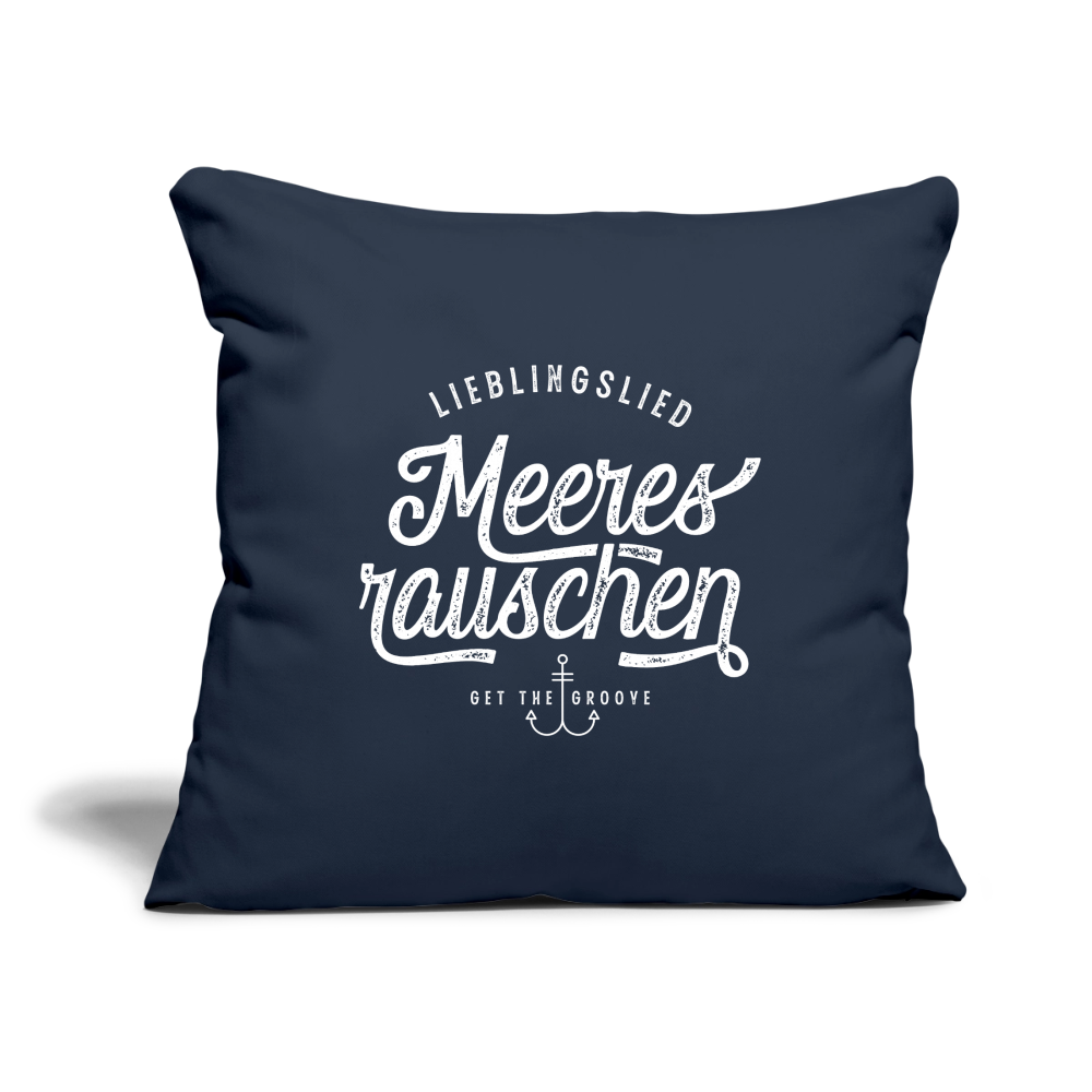 Lieblingslied Meeresrauschen – Maritimer Sofakissenbezug - Navy