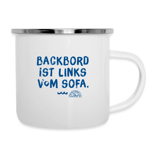 Backbord – Maritime Emaille-Tasse für Meerliebhaber - Weiß