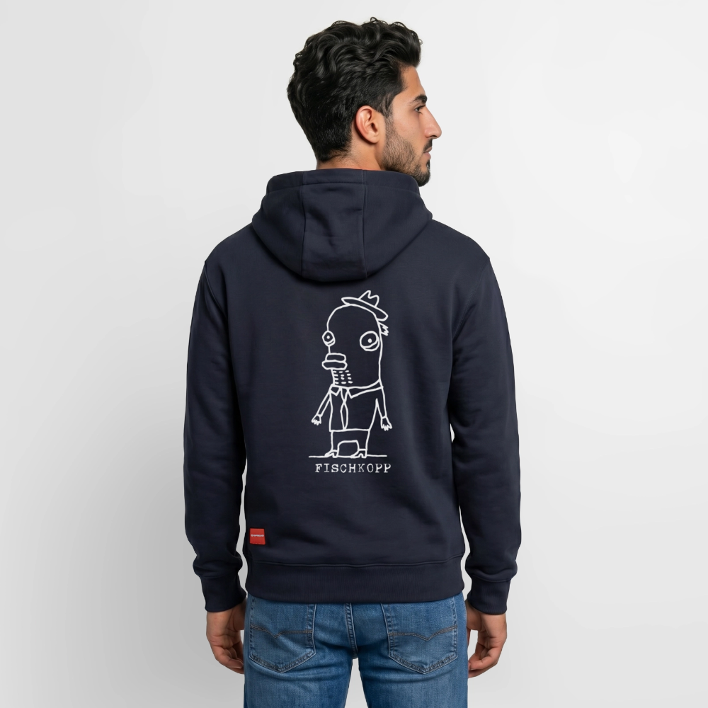 Unisex relaxed organic hoodie – Fischkopp - Navy