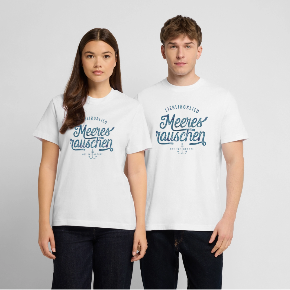 RELAXED FIT Unisex Organic T-Shirt – Lieblingslied Meeresrauschen - Weiß
