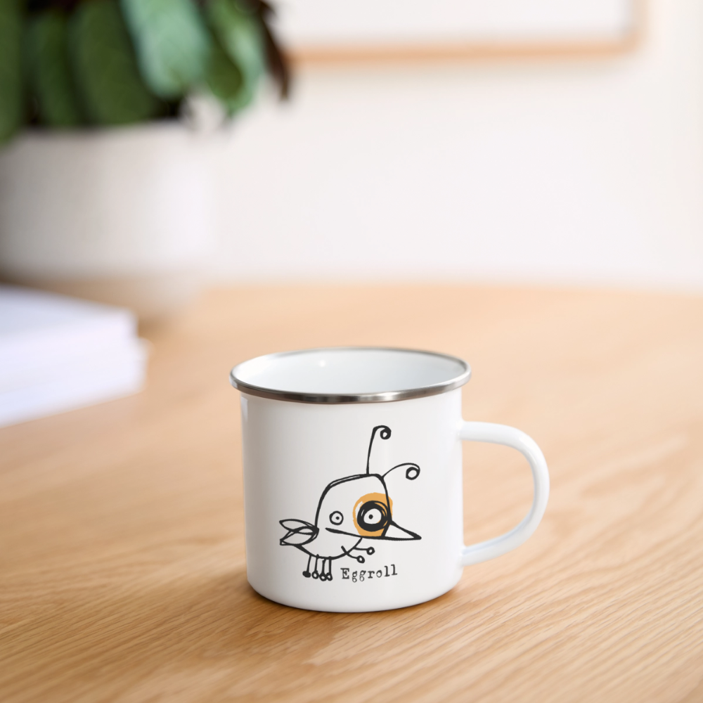 Smutjez, Egg Roll – Maritime Emaille-Tasse für Freigeister - Weiß