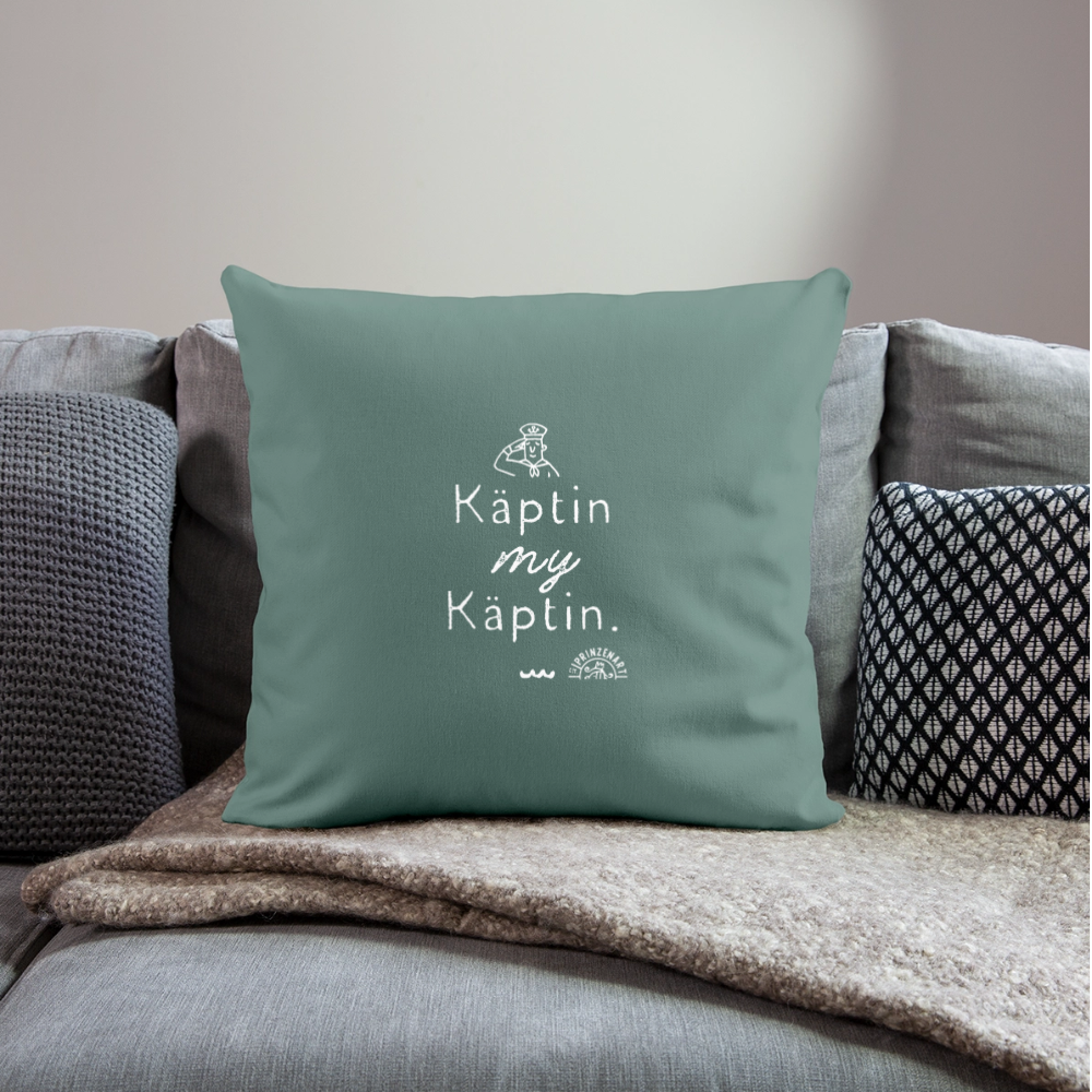 Käptin My Käptin. Maritimer Sofakissenbezug - Tanngrün