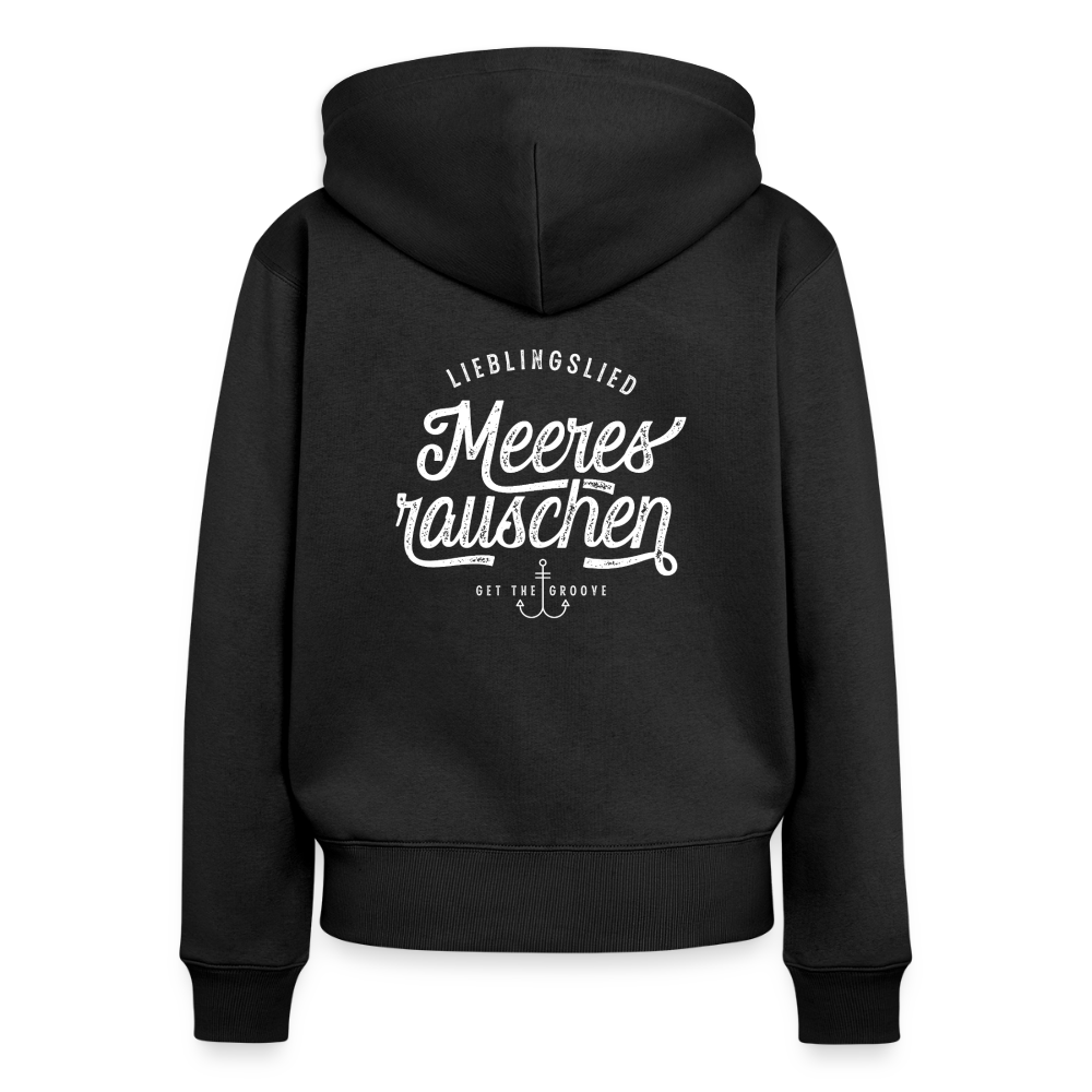 Frauen  Kapuzenjacke – Lieblingslied Meeresrauschen - Schwarz
