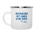 Backbord – Maritime Emaille-Tasse für Meerliebhaber - Weiß