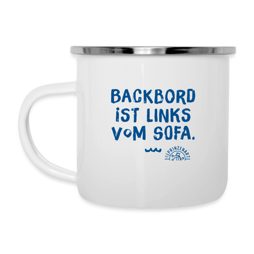 Backbord – Maritime Emaille-Tasse für Meerliebhaber - Weiß