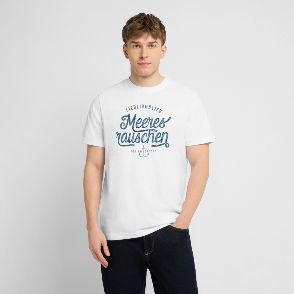 RELAXED FIT Unisex Organic T-Shirt – Lieblingslied Meeresrauschen - Weiß