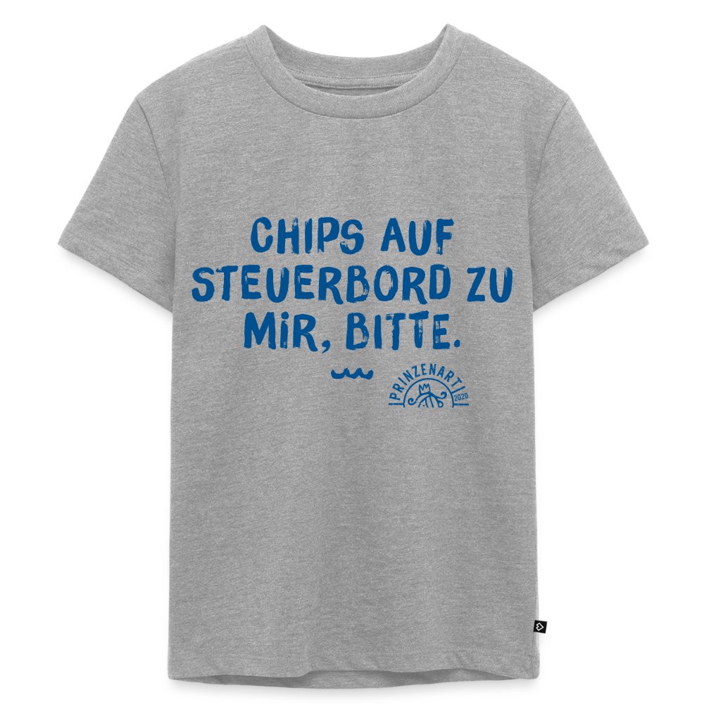 KINDER T-SHIRT – CHIPS AUF STEUERBORD ZU MIR - Grau meliert