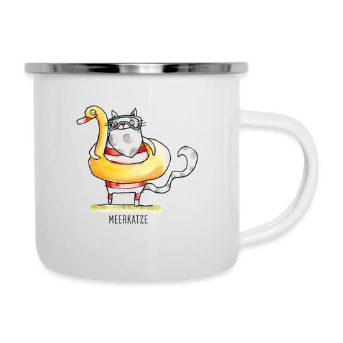 Meerkatze – Emaille-Tasse für alle, die im Herzen im Wasser sind - Weiß