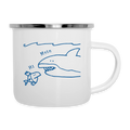 Fischköppe, Hai – Maritime Emaille-Tasse für Meerliebhaber - Weiß