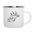 Team Peace – Maritime Emaille-Tasse mit Friedensbotschaft - Weiß