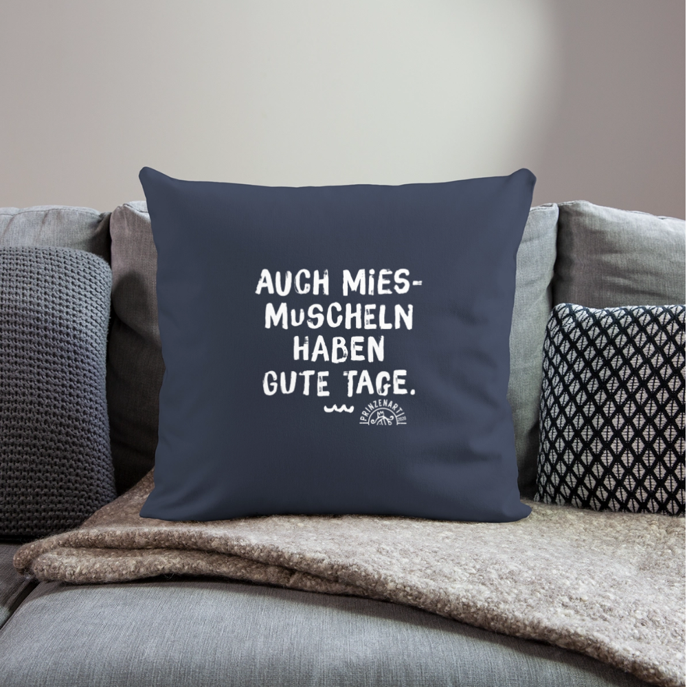 Auch Miesmuscheln haben gute Tage – Maritimer Sofakissenbezug - Navy