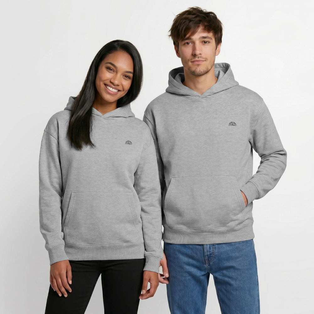 Unisex relaxed organic Hoodie – Fischbrötchen - Grau meliert