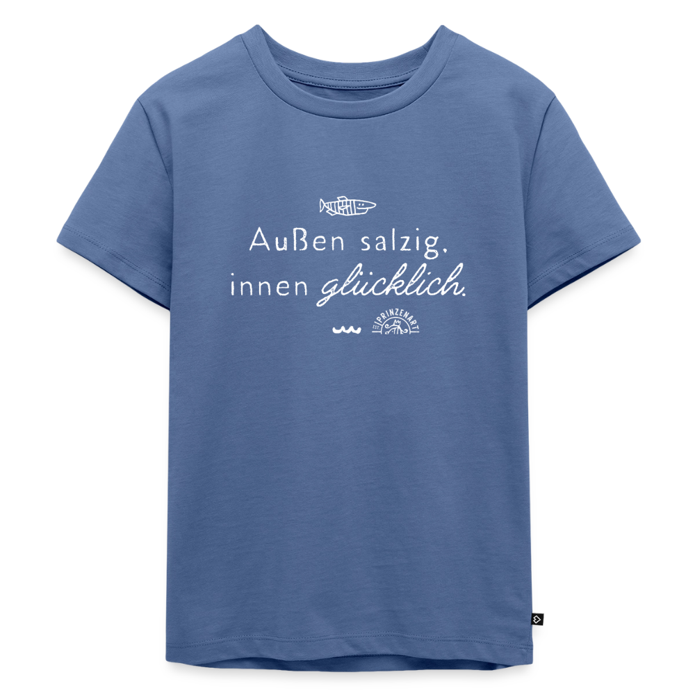 Außen salzig, innen glücklich – Maritimes Premium Kinder-T-Shirt - Taubenblau