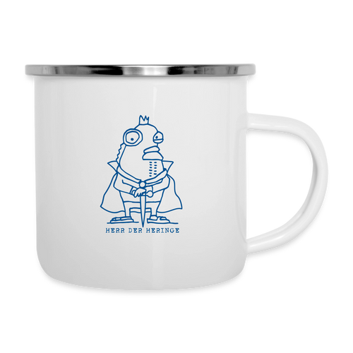 Fischköppe, Hering – Maritime Emaille-Tasse für Meerliebhaber - Weiß
