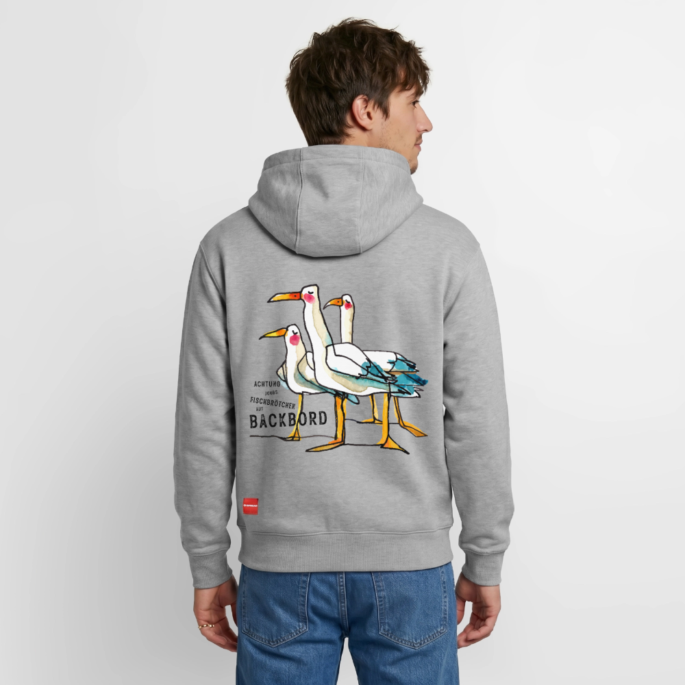 Unisex relaxed organic Hoodie – Fischbrötchen - Grau meliert