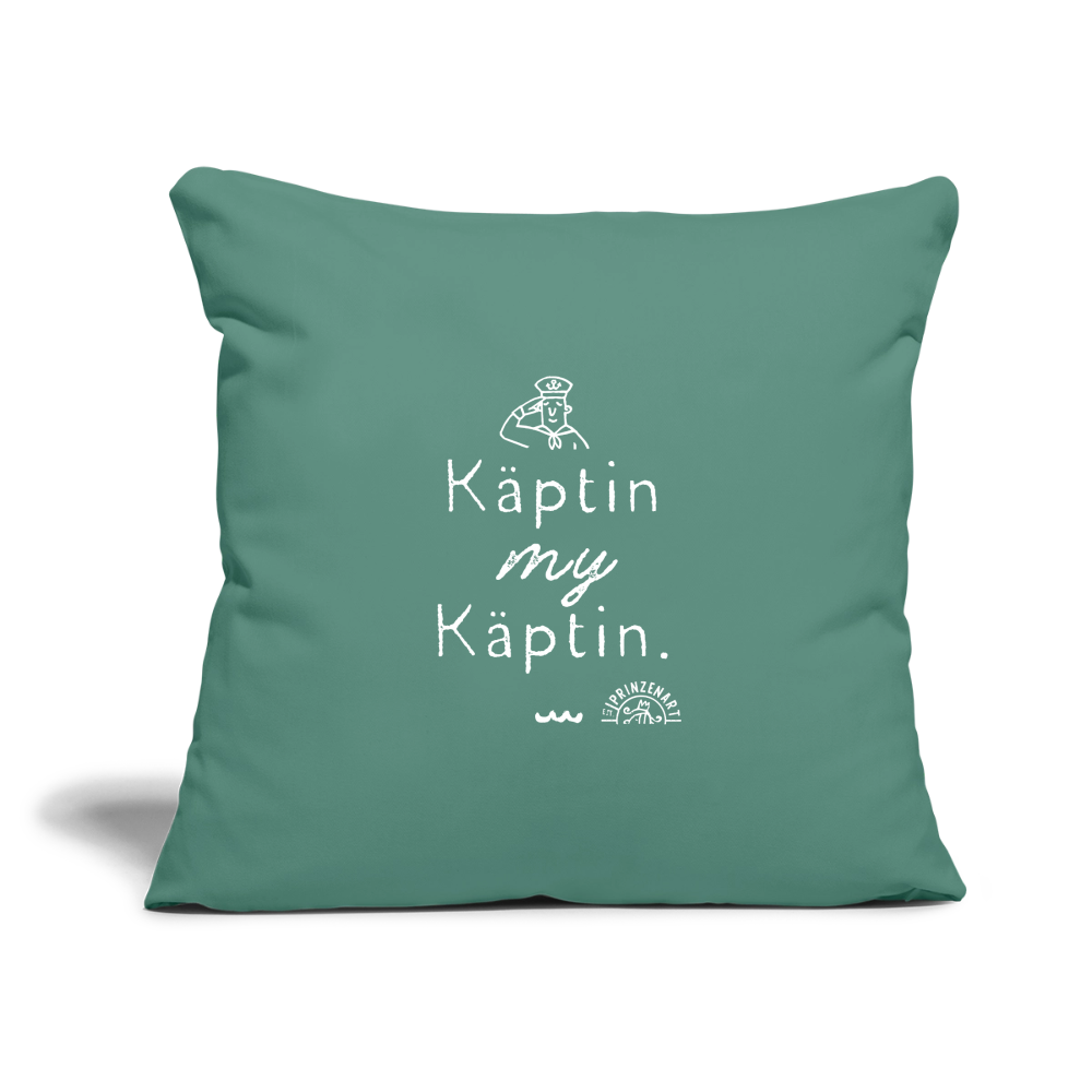 Käptin My Käptin. Maritimer Sofakissenbezug - Tanngrün