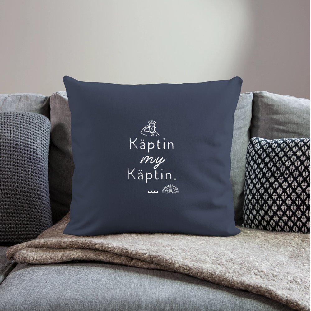Käptin My Käptin. Maritimer Sofakissenbezug - Navy