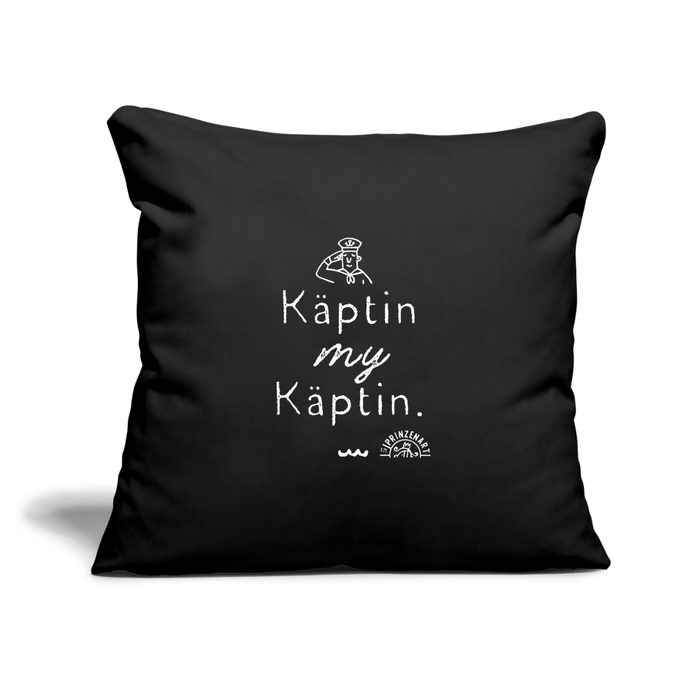 Käptin My Käptin. Maritimer Sofakissenbezug - Schwarz