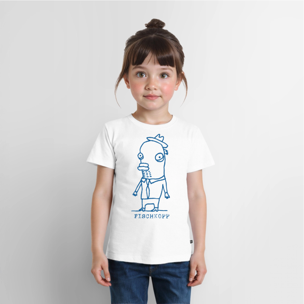 PREMIUM KINDER T-SHIRT – FISCHKOPP - Weiß