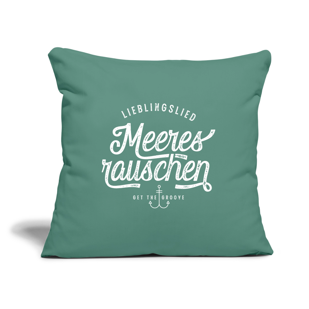 Lieblingslied Meeresrauschen – Maritimer Sofakissenbezug - Tanngrün
