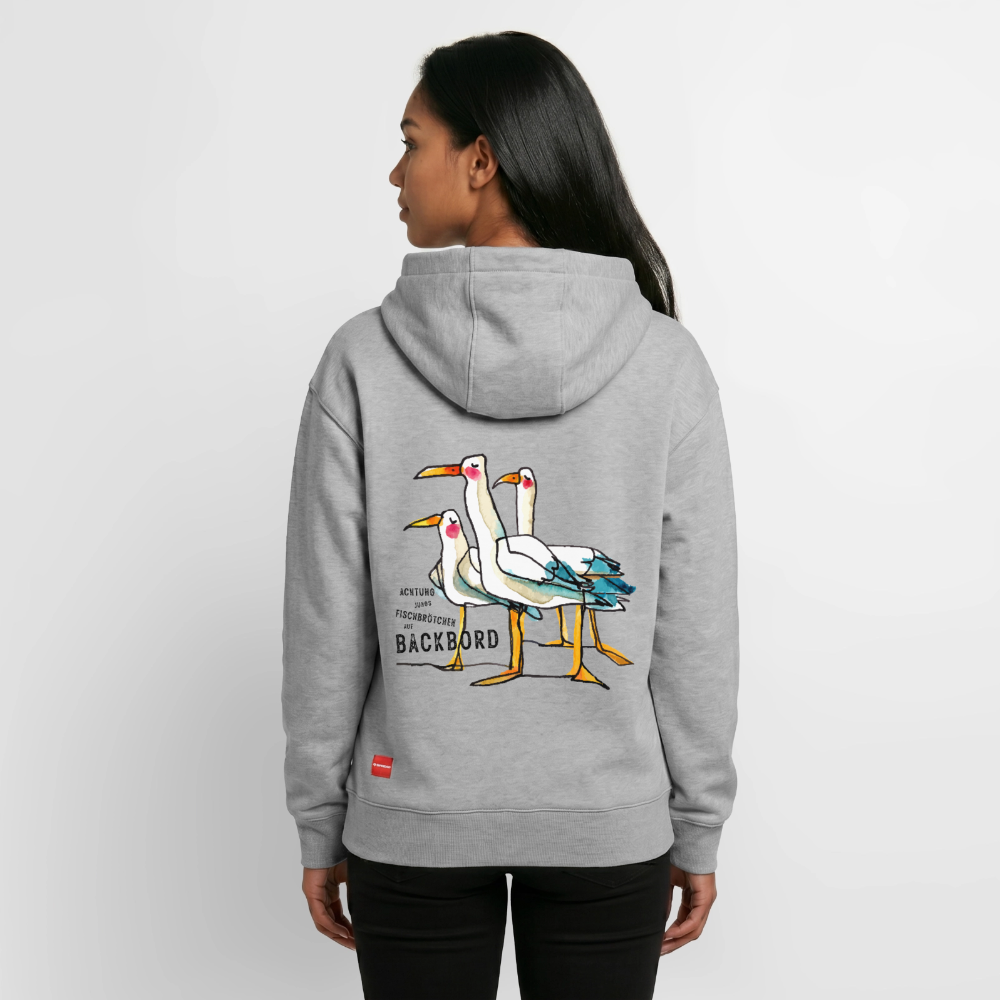 Unisex relaxed organic Hoodie – Fischbrötchen - Grau meliert