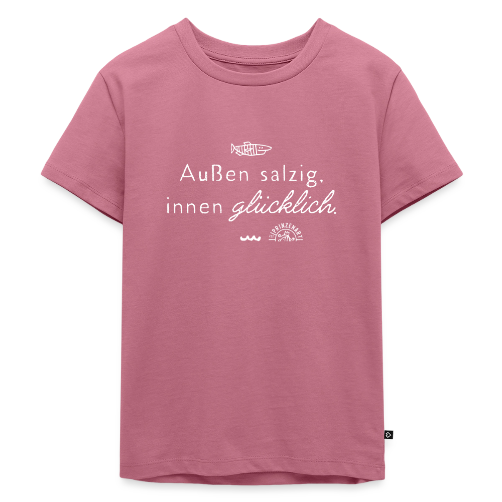 Außen salzig, innen glücklich – Maritimes Premium Kinder-T-Shirt - Mauve