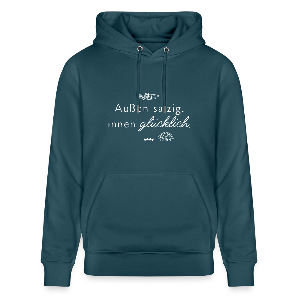 Außen salzig, innen glücklich – Unisex Bio-Hoodie CRUISER - Dunkles Petrol