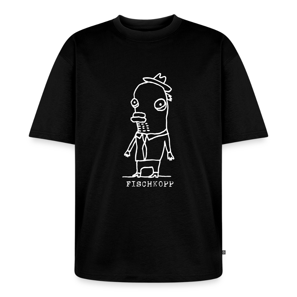 Fischkopp – Maritimes Unisex Premium Oversized Bio T-Shirt - Schwarz