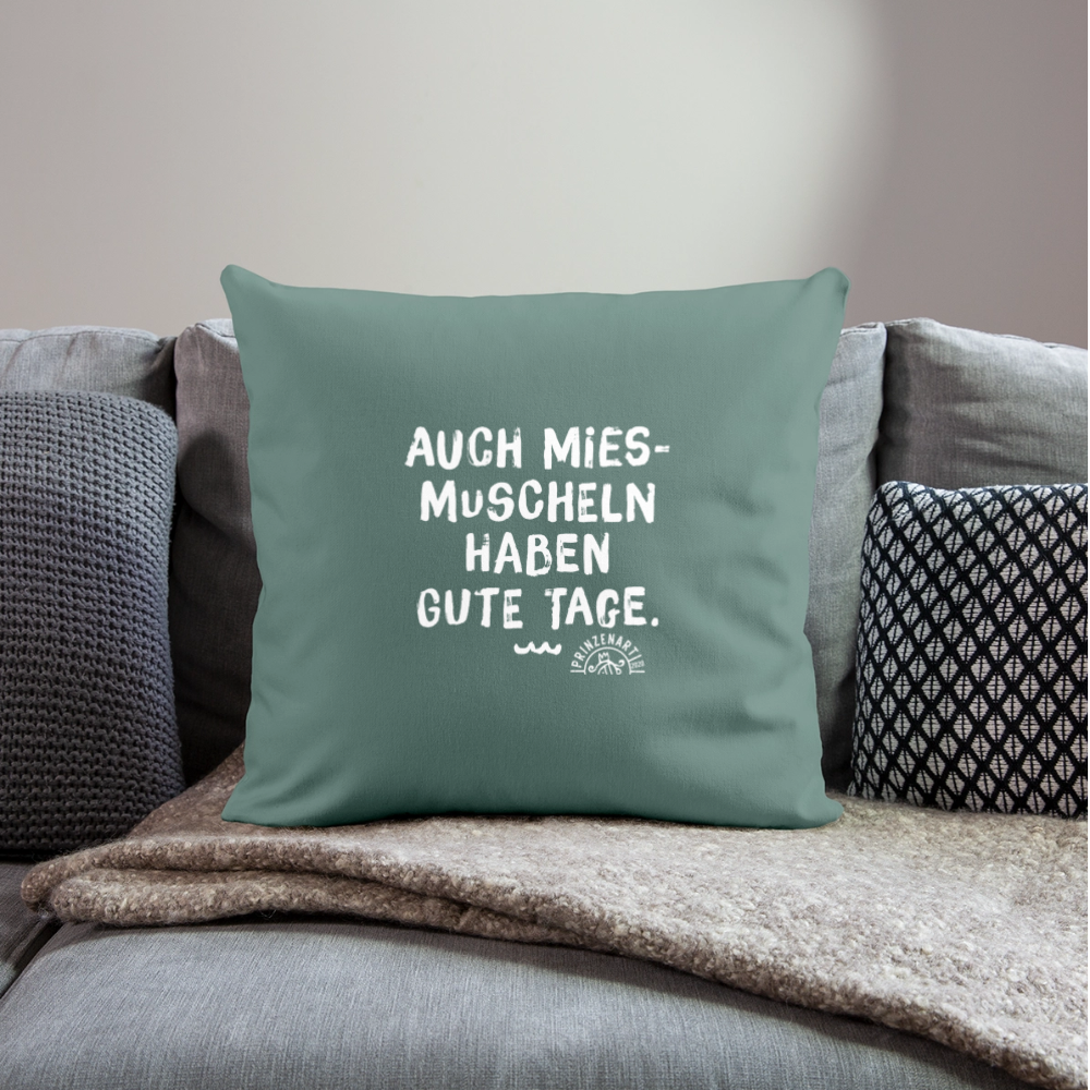 Auch Miesmuscheln haben gute Tage – Maritimer Sofakissenbezug - Tanngrün