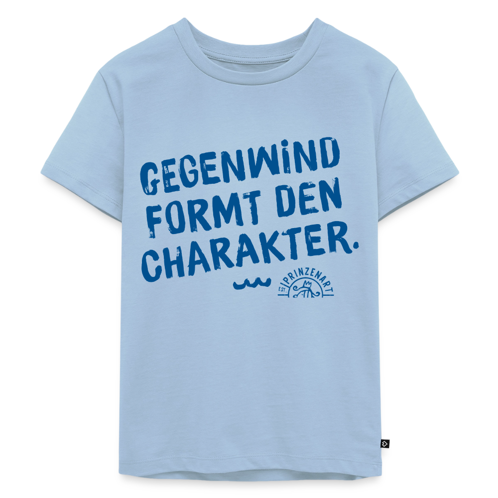 KINDER T-SHIRT – GEGENWIND FORMT DEN CHARAKTER - Hellblau