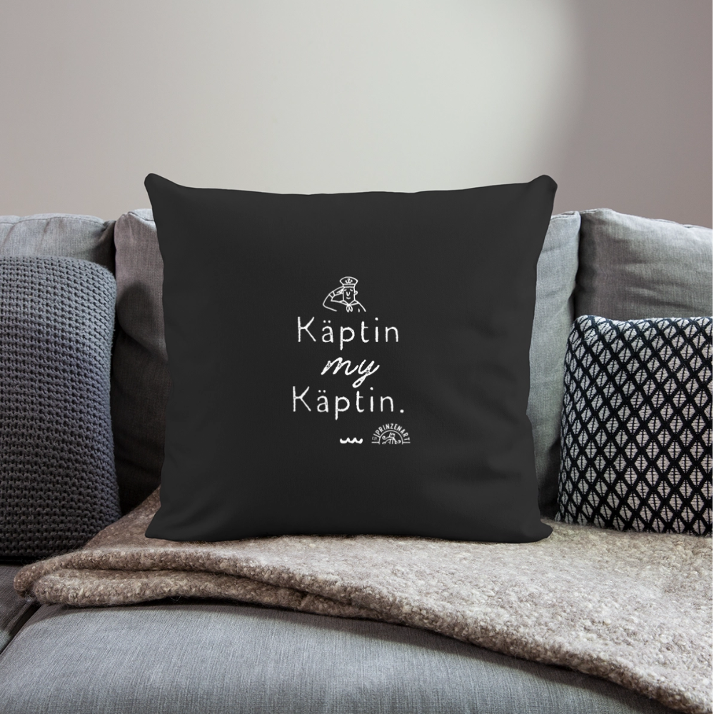 Käptin My Käptin. Maritimer Sofakissenbezug - Schwarz