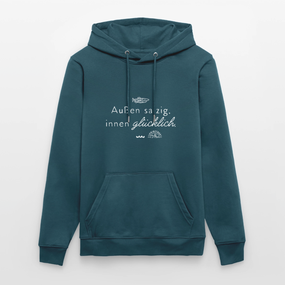 Außen salzig, innen glücklich – Unisex Bio-Hoodie CRUISER - Dunkles Petrol
