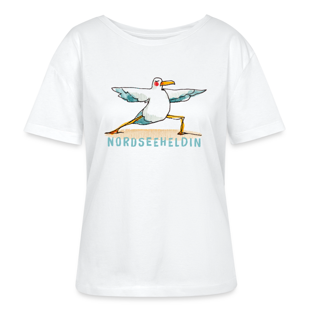 Yogamöwen Nordseeheldin – Maritimes Frauen Bio-T-Shirt - Weiß
