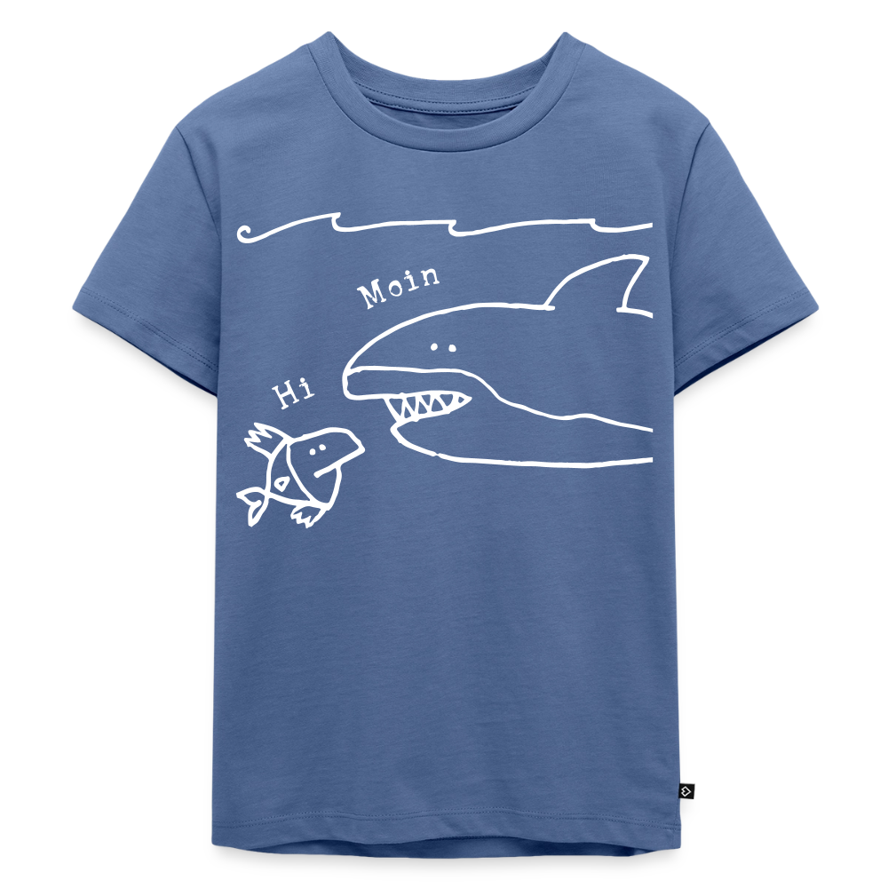 PREMIUM KINDER T-SHIRT – HAI - Taubenblau