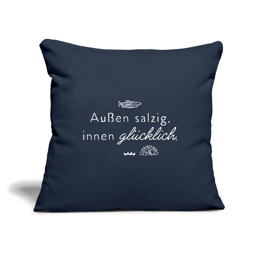 Außen salzig, innen glücklich. Maritimer Sofakissenbezug - Navy
