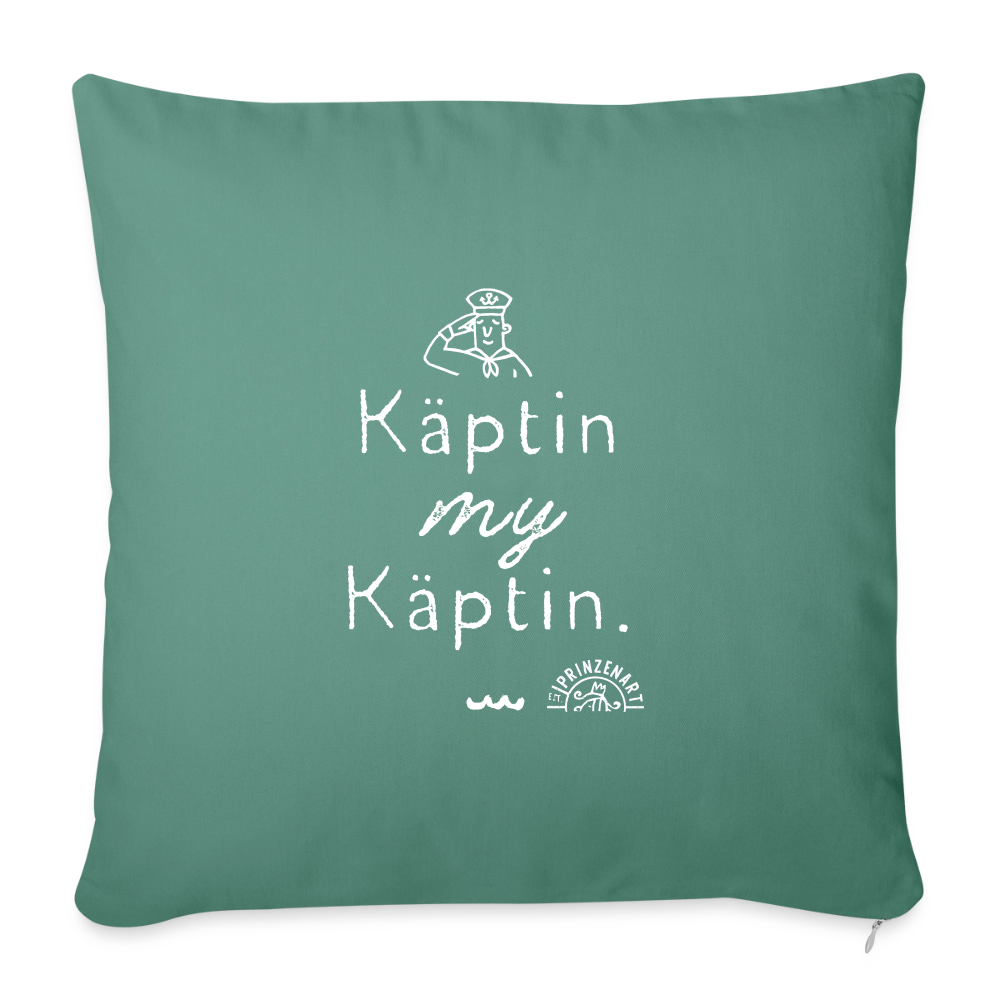 Käptin My Käptin. Maritimer Sofakissenbezug - Tanngrün