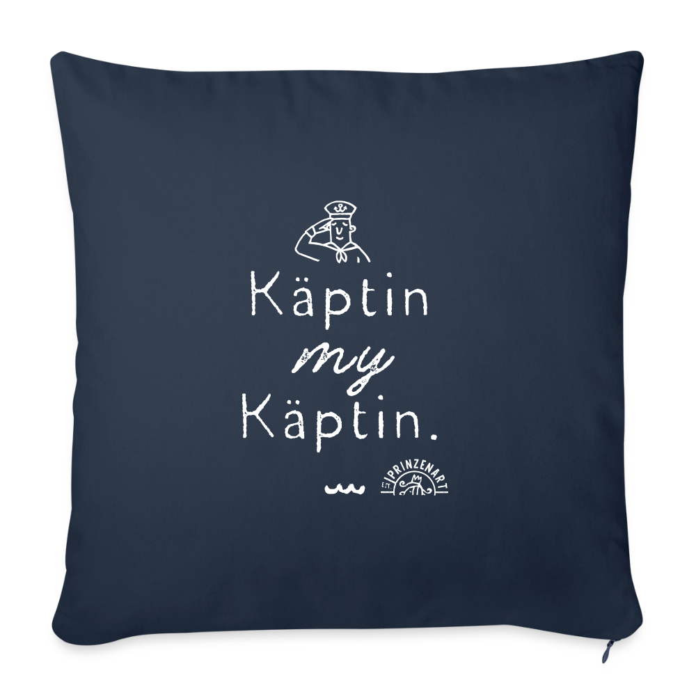 Käptin My Käptin. Maritimer Sofakissenbezug - Navy