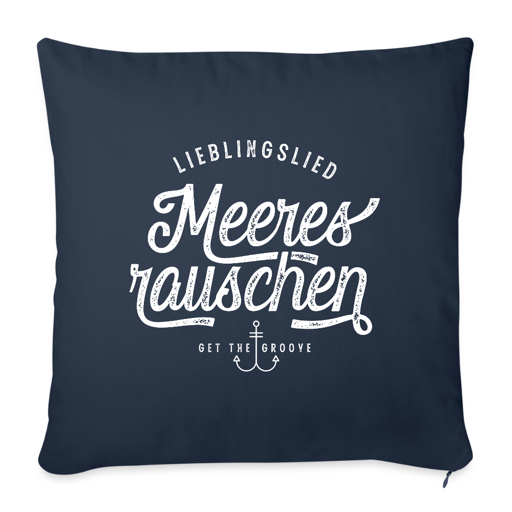 Lieblingslied Meeresrauschen – Maritimer Sofakissenbezug - Navy