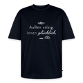 Außen salzig, innen glücklich – Maritimes Unisex Premium Oversized Bio T-Shirt - Navy