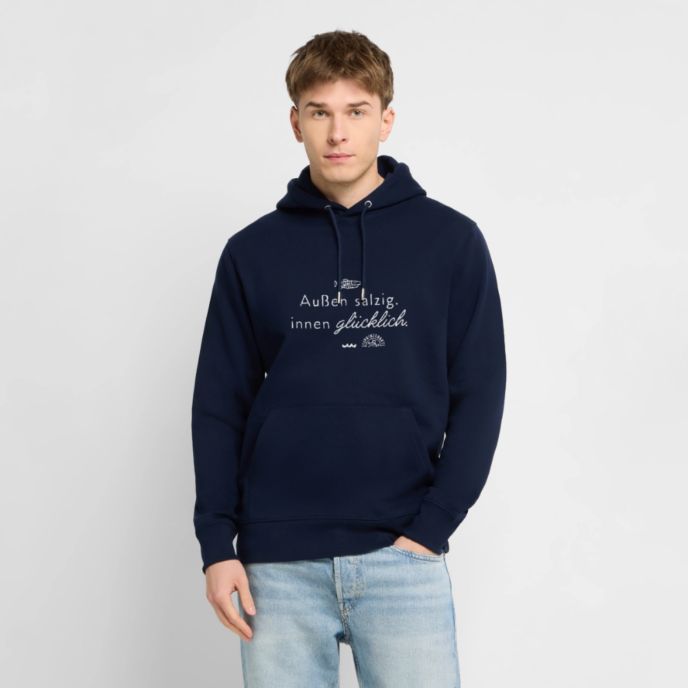 Außen salzig, innen glücklich – Unisex Bio-Hoodie CRUISER - Navy