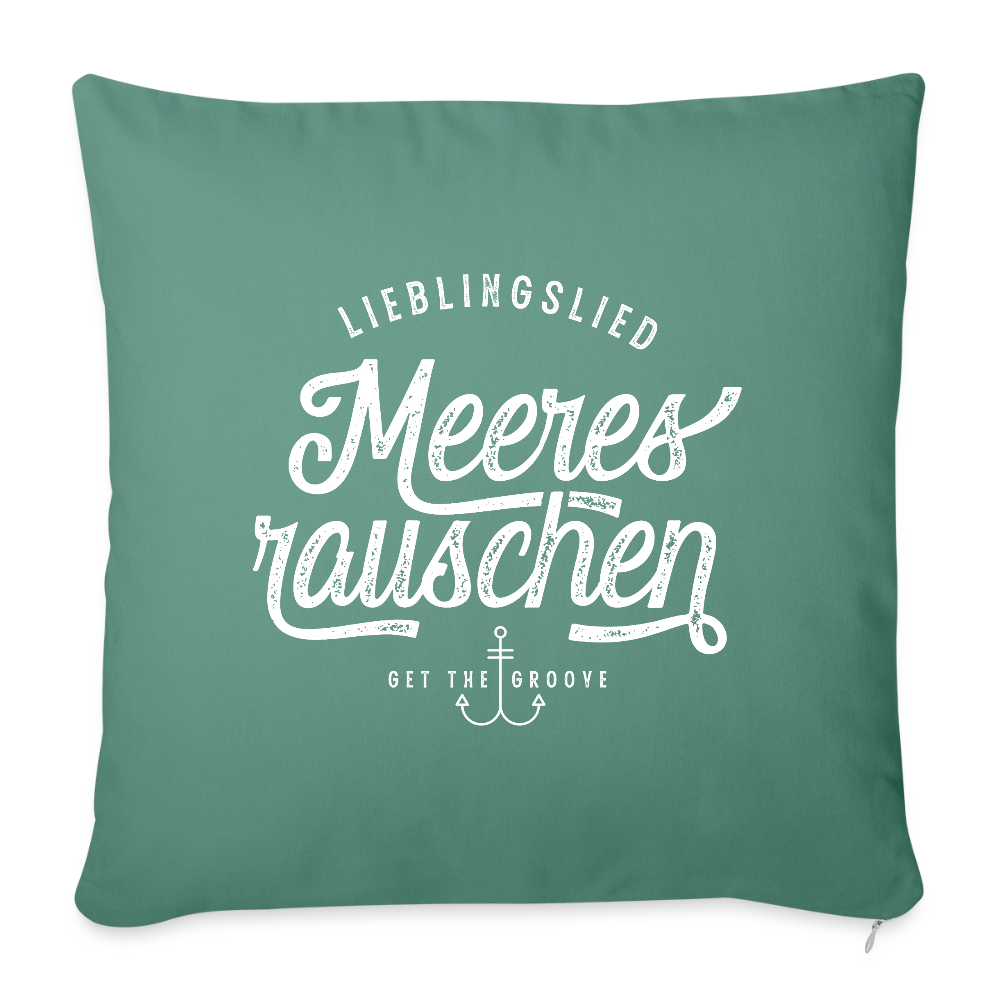 Lieblingslied Meeresrauschen – Maritimer Sofakissenbezug - Tanngrün